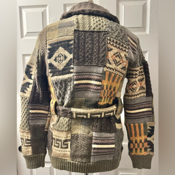 Patchwork Wool-Blend Ranch Cardigan - Picture 3 of 3